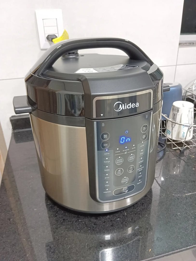 Panela De Pressão Elétrica 6 L Mastersteam Inox Midea Cor Cinza 127v