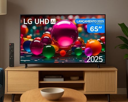 Smart TV 65" LG 2025 4K UHD HDMI USB AI Processor Gen8 Controle Smart Magic Alexa Comando ...