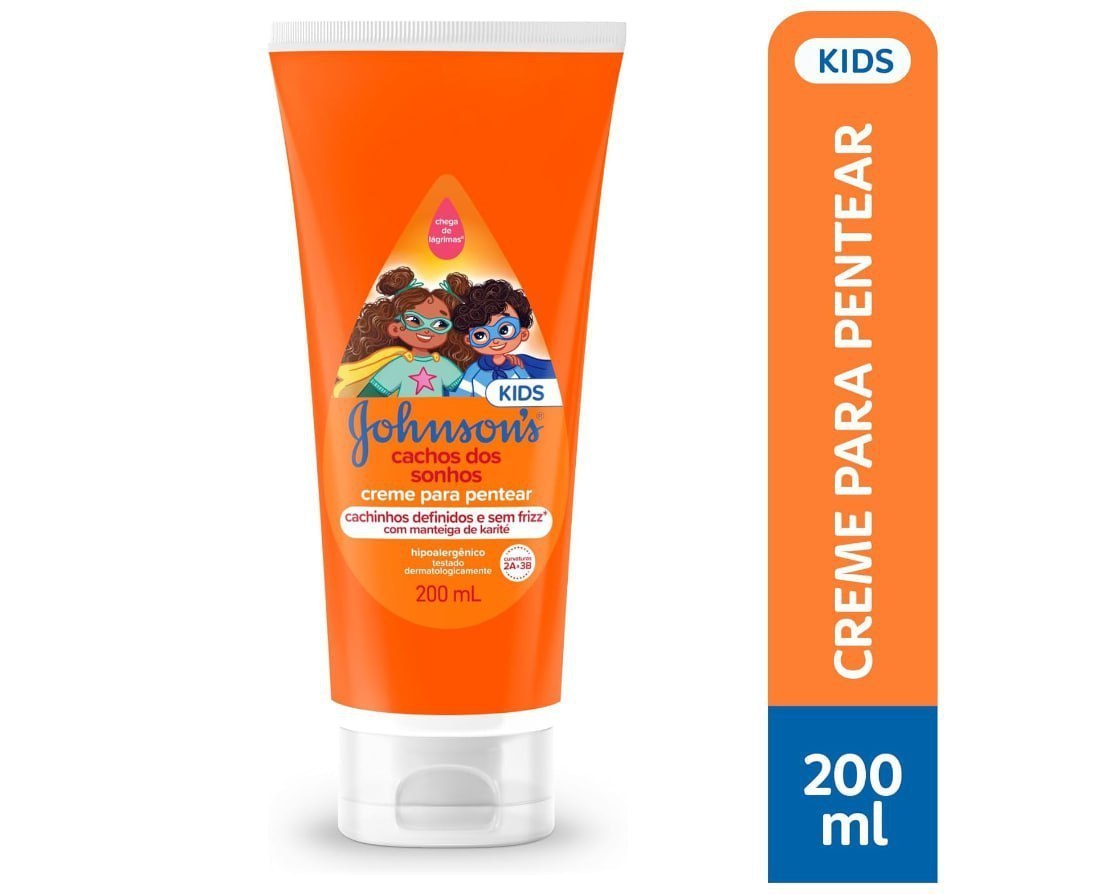 Johnson's Baby Creme Para Pentear Infantil Para Cabelos Cacheados Cachos Dos Sonhos,200ml