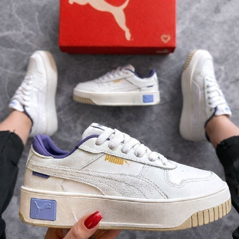 Tênis Carina Street Bdp Puma Branco E Roxo Liso 37 Br