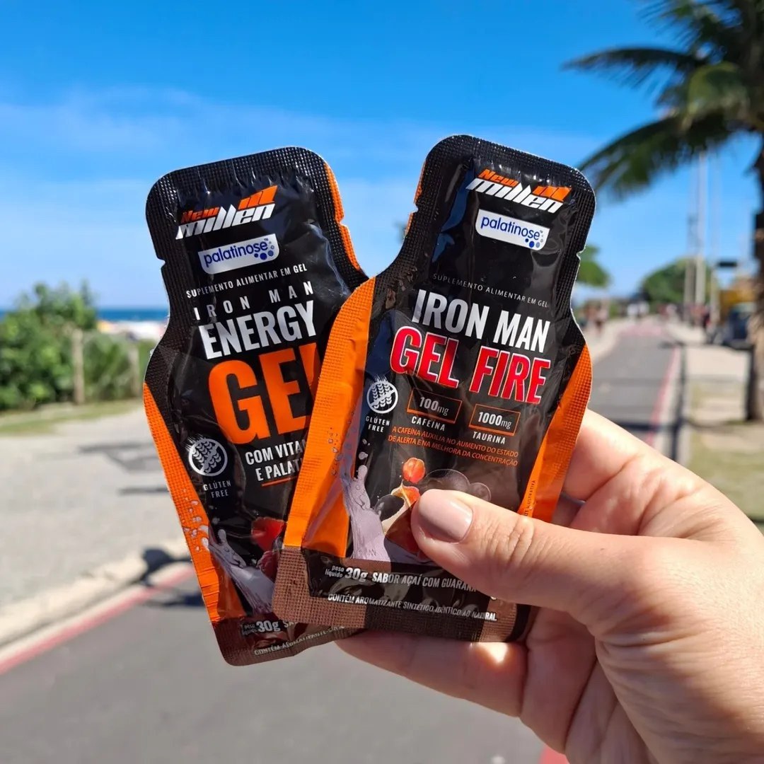 Iron Man Gel Fire C/ Cafeina E Taurina 10 Sachês New Millen