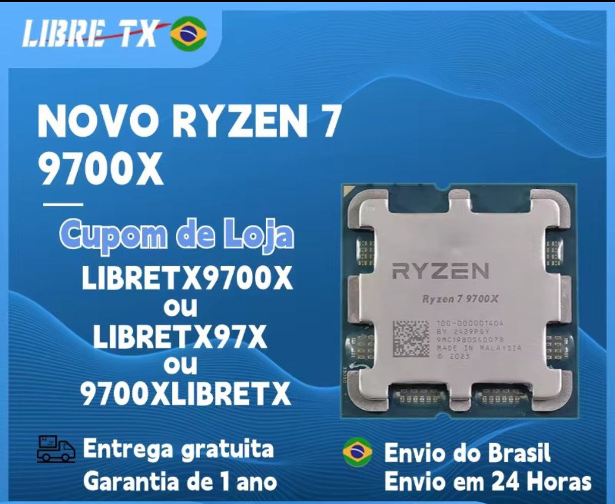 💻 Processador AMD Ryzen 7 9700X Novo