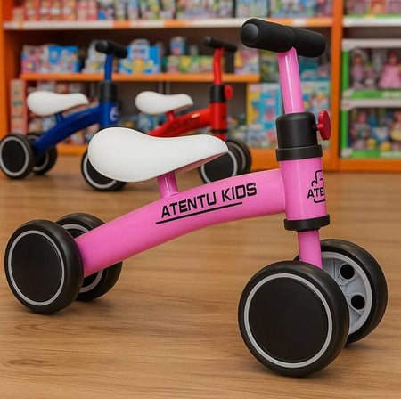 Bicicleta Infantil De Equilíbrio Sem Pedal 4 Rodas - ATENTU