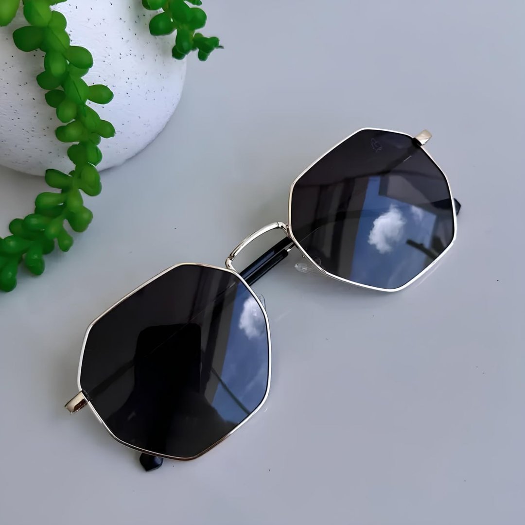 Óculos De Sol Lux Glasses Unissex Octagonal Metal Lançamento