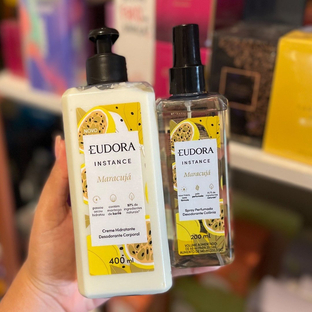 Eudora Kit Instance Maracujá: Loção Corporal 400ml + Spray Corporal 200ml