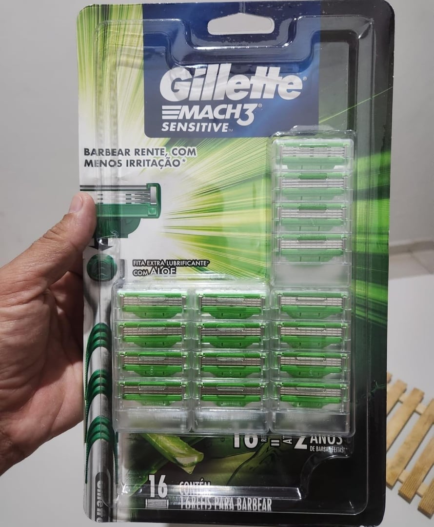 Pack Carga para Aparelho de Barbear Gillette Mach3 Sensitive - 16 unidades