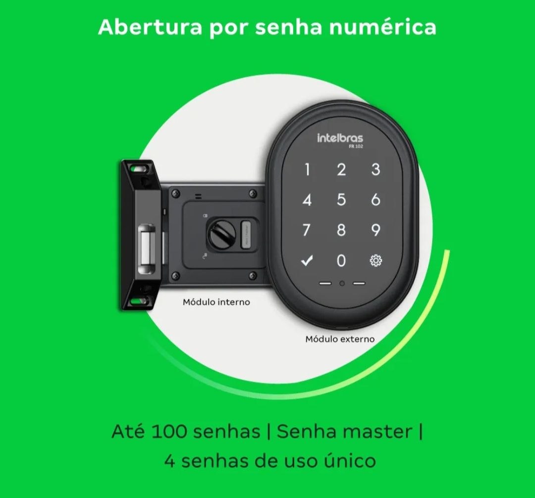 Fechadura Digital De Sobrepor Fr 102 Preto Intelbras