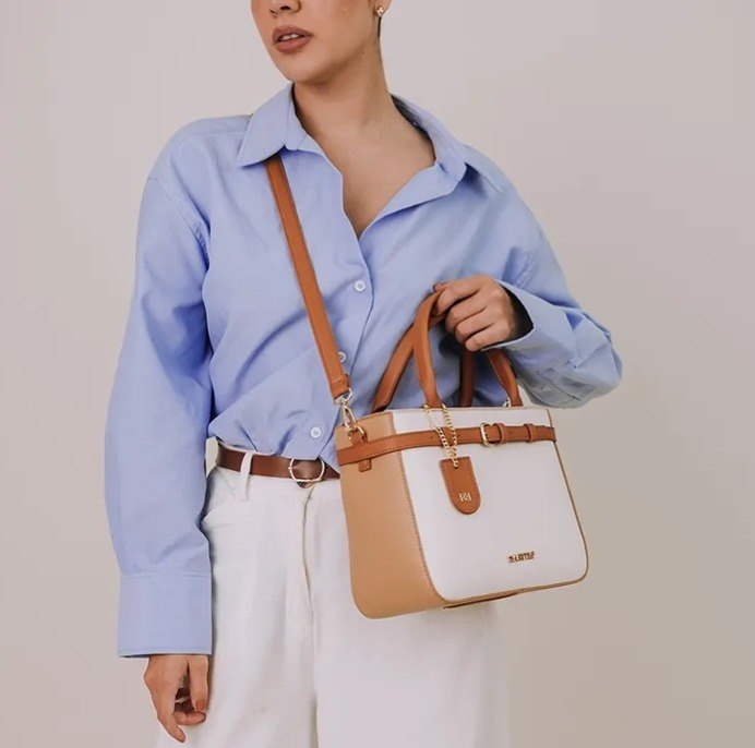 Bolsa Feminina Rafitthy Tote De Mão Alça Removível Caramelo Marrom-claro Lisa
