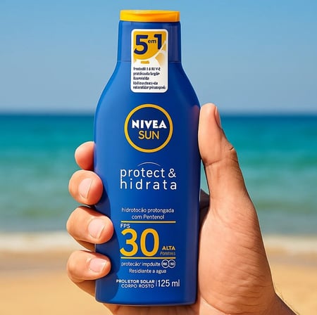 NIVEA SUN Protetor Solar Protect & Hidrata - FPS 30, alta proteção UVA/UVB, resistente à á...