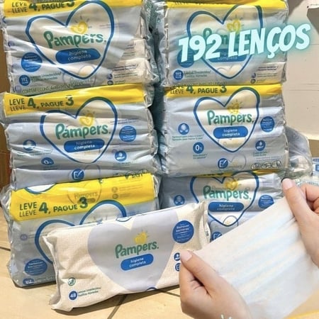 Lenços Umedecidos Pampers Higiene Completa - 192 lenços