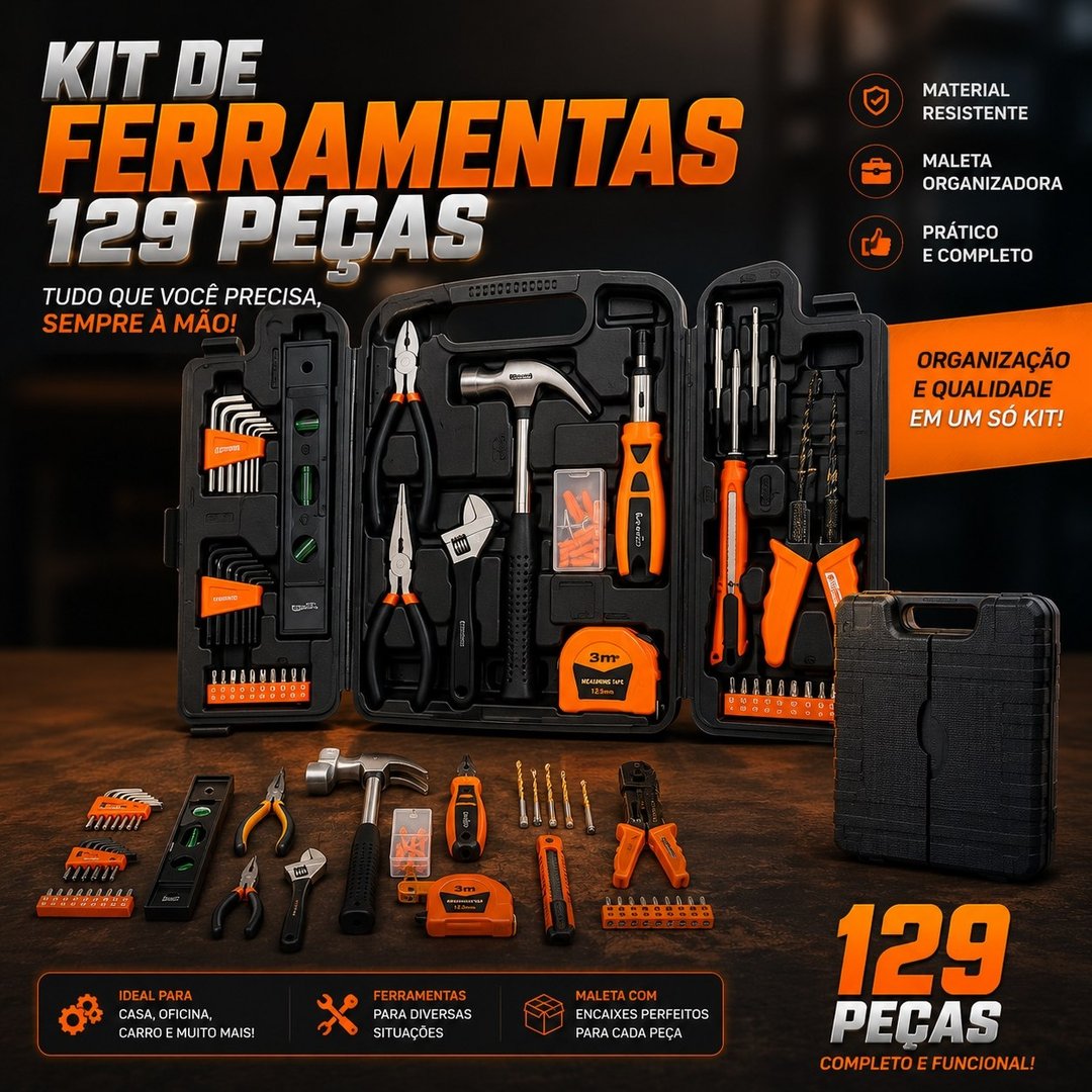 Sparta Maleta de ferramentas kit com 129 peças