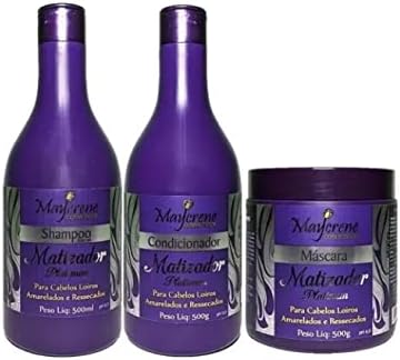  Tratamento Matizador Platinum Shampoo Condicionador e Máscara Naturiun Maycrene