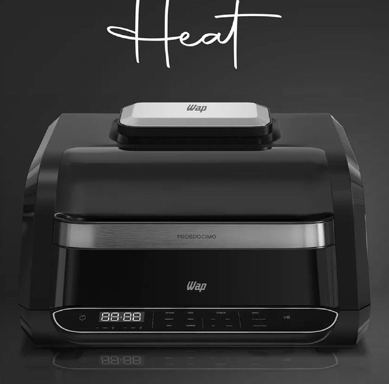 Fritadeira Elétrica Air Fryer 8 Em 1 Barbecue Heat Digital Wc Ab1030 6,6 Litros Wap Preto