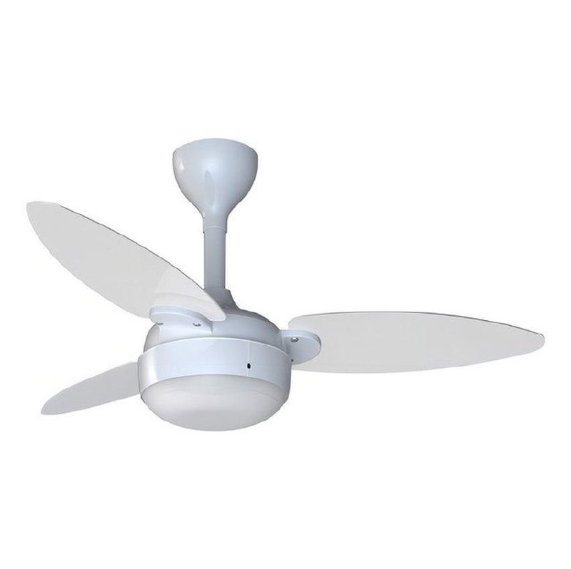 Ventilador De Teto Inverter Elluz 3 Pás Branco E Cinza Com Controle Remoto Ventisol