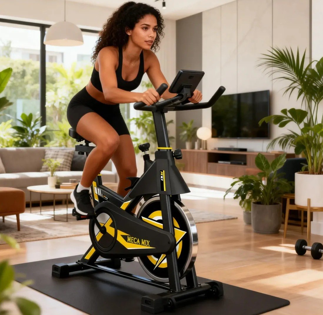 Bicicleta Spinning Meca Mix Com Roda De Inércia De 13kg Preto 0