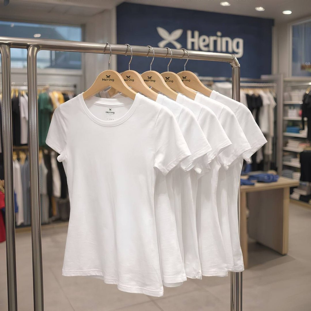 Kit 5 Camisetas Feminina Manga Curta Branca Hering Branco Liso G