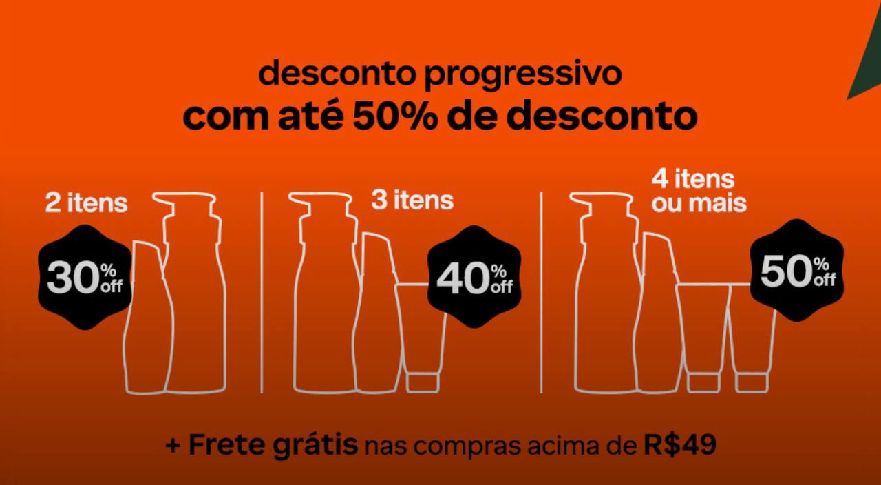 DEU A LOUCA NA NATURA - 50% OFF DE DESCONTO NO PROGRESSIVO