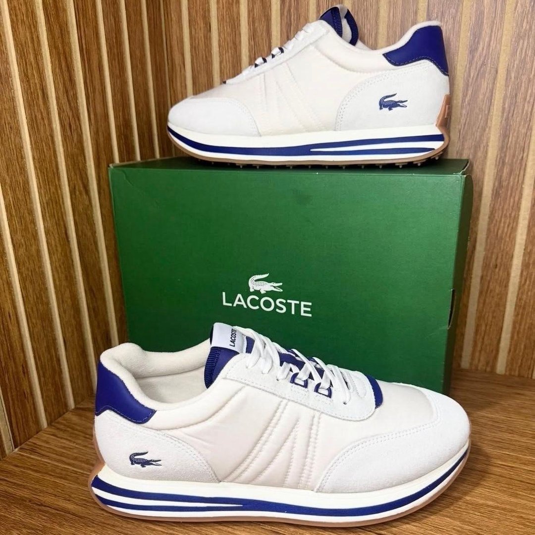 Tênis Lacoste de Couro e Tecido L-Spin Masculino