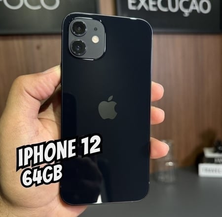 iPhone 12 Apple 64GB Preto Tela 6,1” 12MP iOS