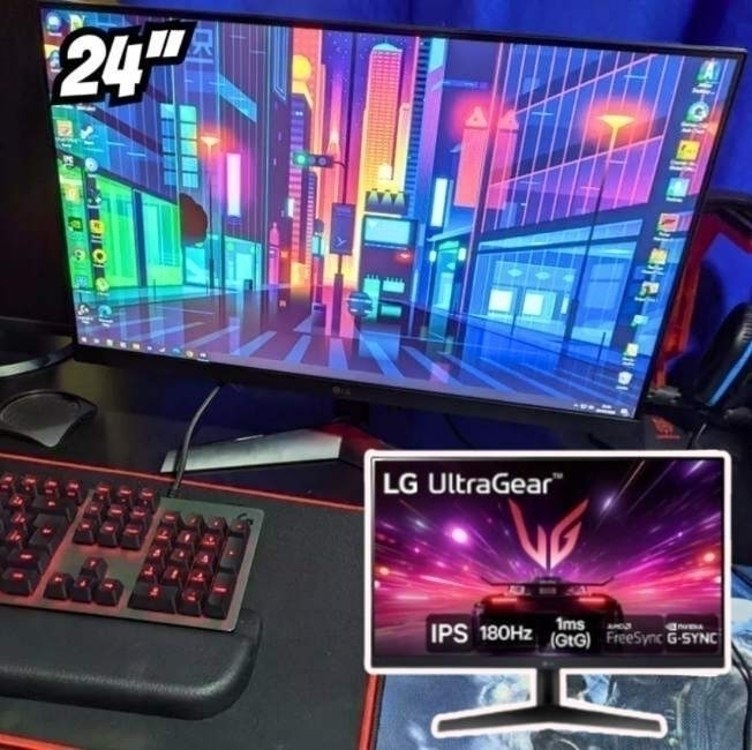 Monitor Gamer LG Ultragear 24 24gs60f-b Ips Full Hd 180hz 1ms (gtg) Nvidia® G-sync® Amd Fr...