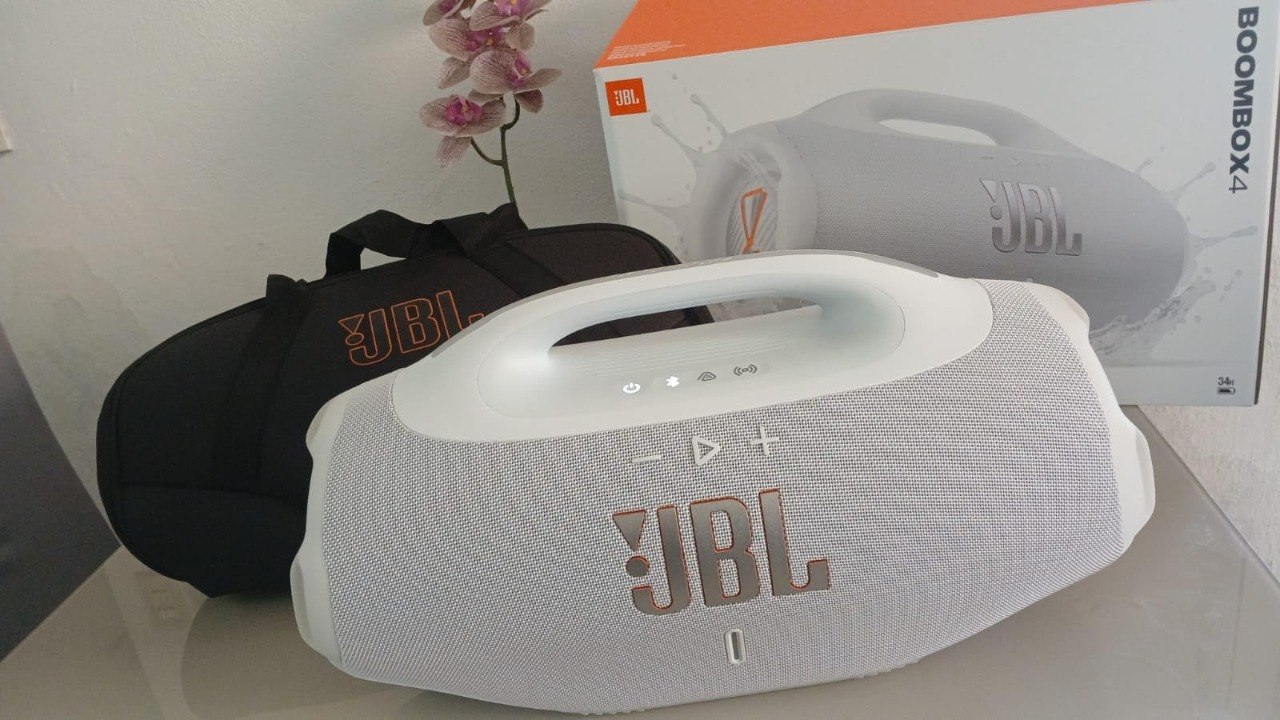 🤓JBL, Caixa de Som, Boombox 4, Bluetooth, Som JBL Pro, AI Sound Boost, Graves Personalizá...
