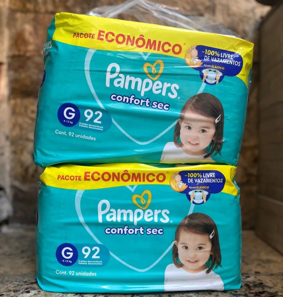 Pacote de Fralda Pampers Confort Sec Tam. G - 92 Unidades