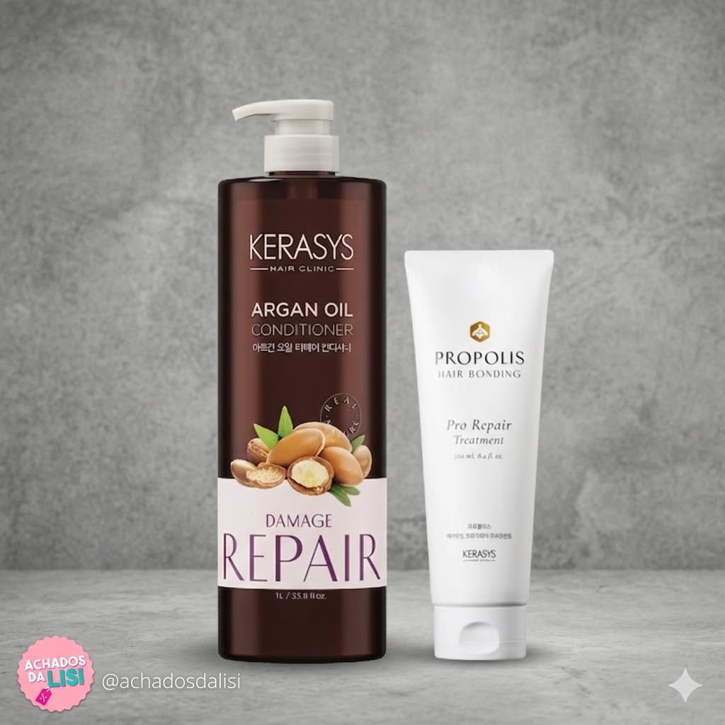 Kerasys - Argan Oil Condicionador 1L + Propolis Hair Bonding Pro Repair Treatment 250ml