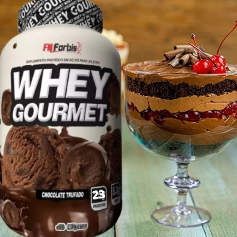 Kit 3 Whey Protein Gourmet Suplemento em Pó Fn Forbis - Chocolate Trufado