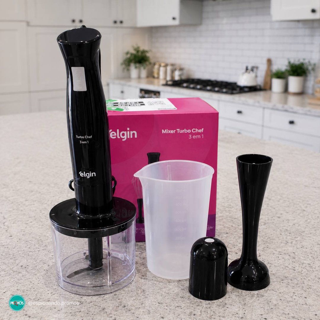Mixer Vertical Turbo Chef Elgin 3 em 1 200W Preto 110v