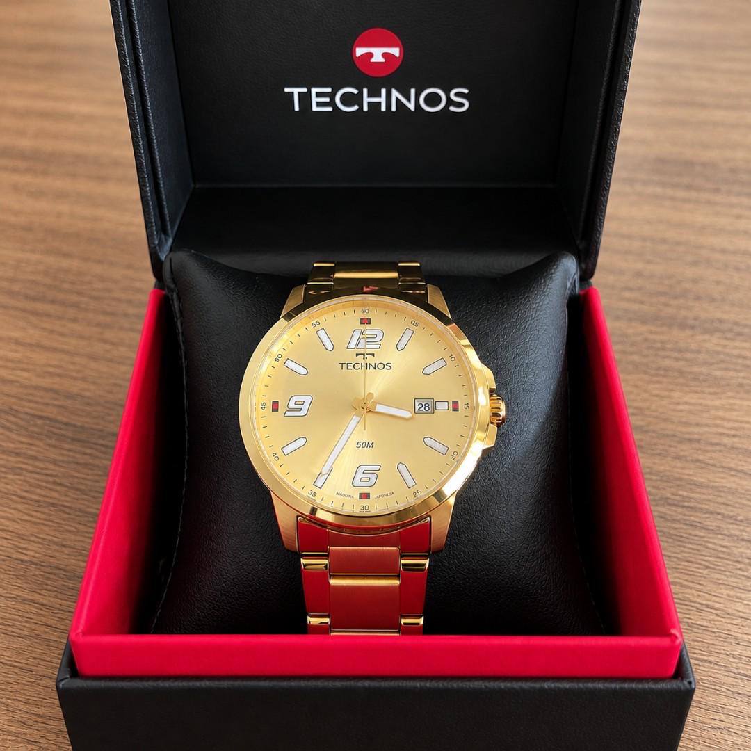 Relógio Technos Masculino Racer Dourado
