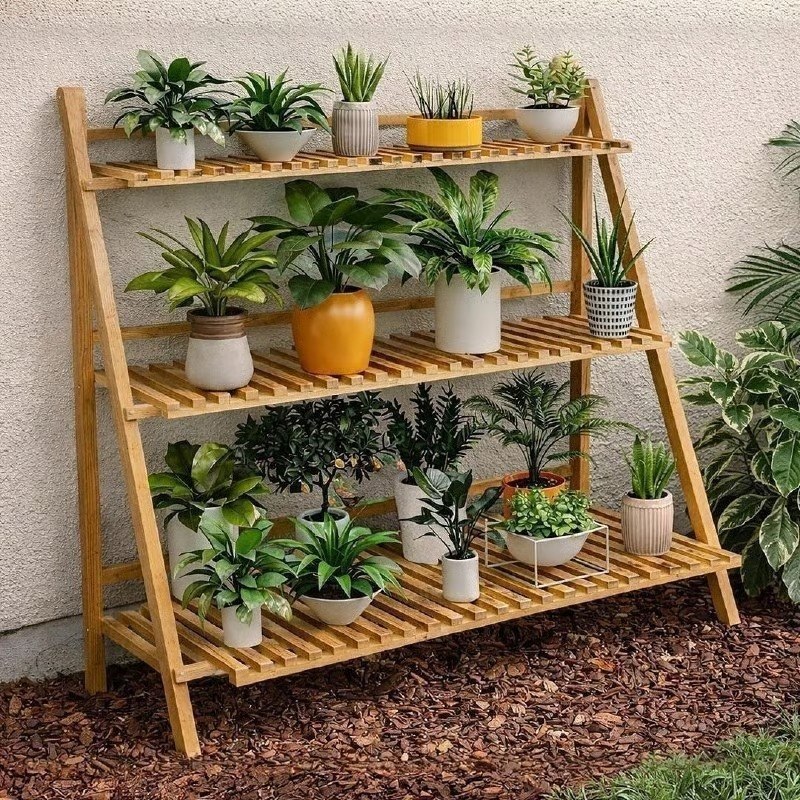 🤓Estante Para Vasos De Plantas, Floreira De Madeira, Dobrável