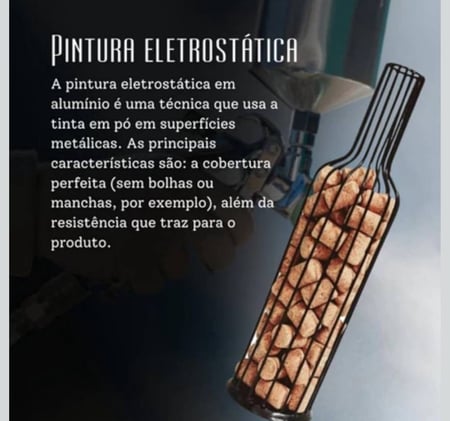 Porta Rolha de Vinho Decorativo em Ferro, Design Industrial Retro, 40 cm Altura, Preto, Su...
