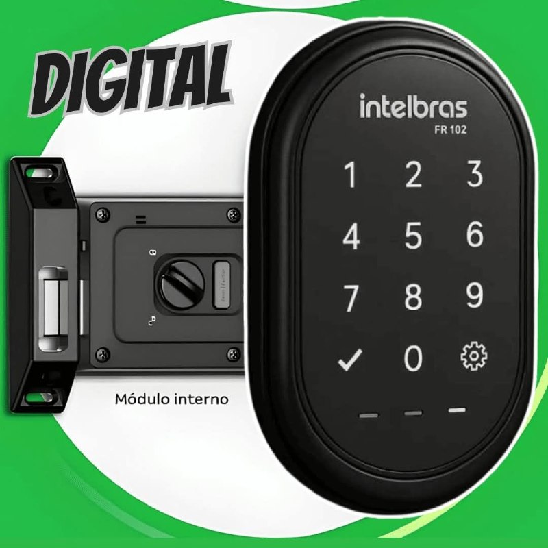 Fechadura Digital De Sobrepor Fr 102 Preto Intelbras